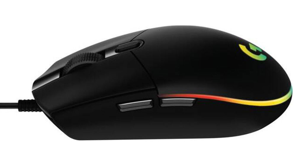 Bočn&iacute; pohled na hern&iacute; my&scaron; Logitech G203 LIGHTSYNC.