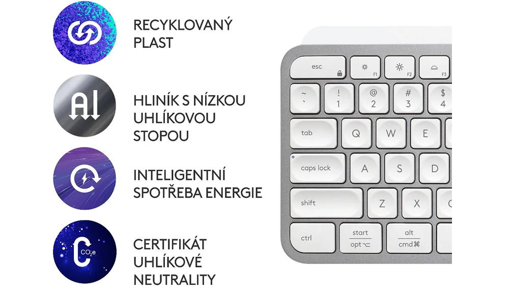 Bezdrátová klávesnice Logitech MX Keys S Pale Grey US