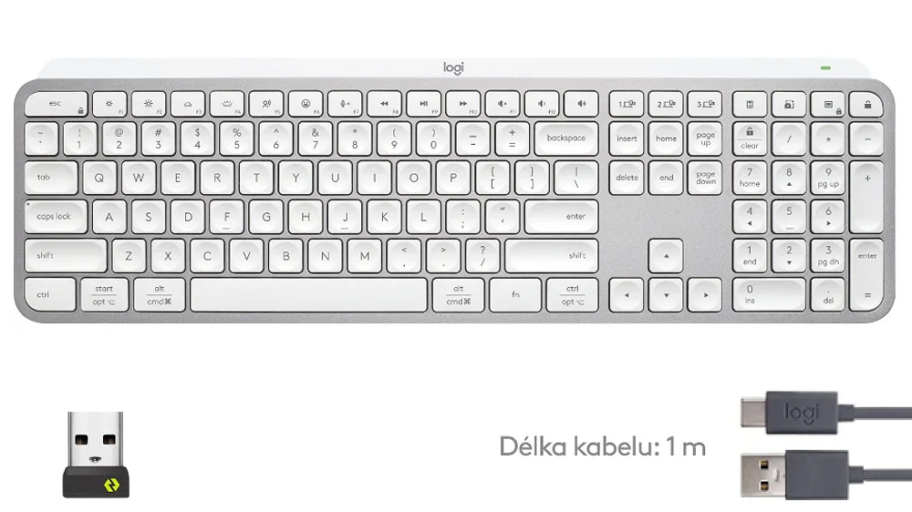 Bezdrátová klávesnice Logitech MX Keys S Pale Grey US