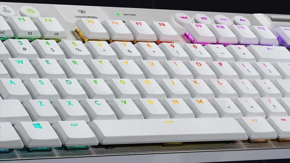 Barevné podsvícení herní klávesnice Logitech G915 TKL Wrl WH_03
