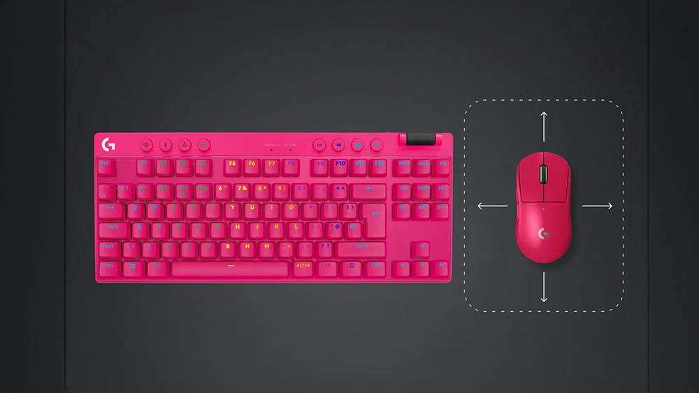 Herní klávesnice bezdrátová LOGITECH G PRO X TKL růžová