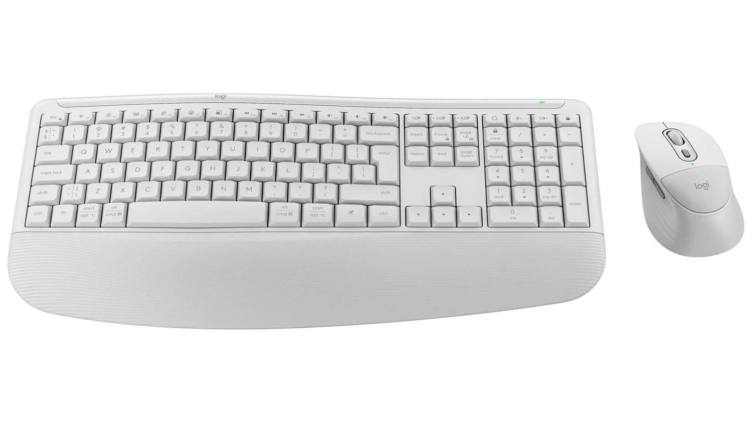 Set klávesnice a myši Logitech MK880 Signature Comfort Plus bílý zepředu