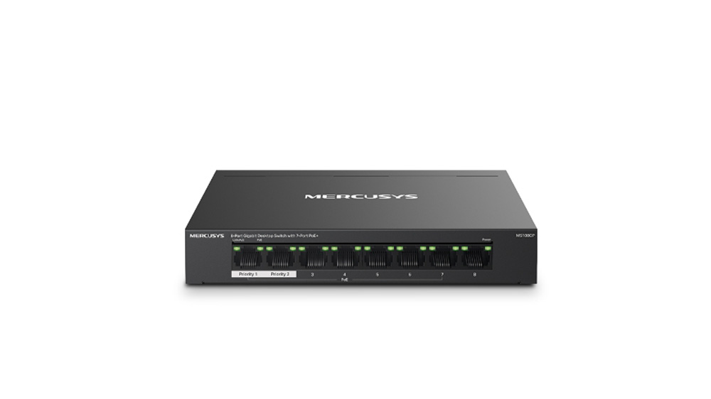 Switch Mercusys MS108GP PoE+ přední strana