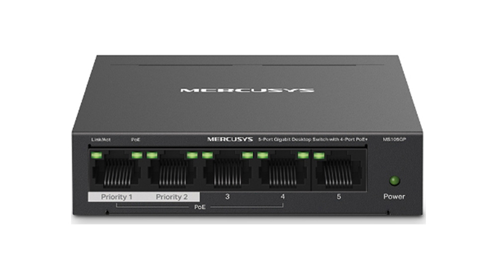 Switch TP-Link Mercusys MS105GP přední strana