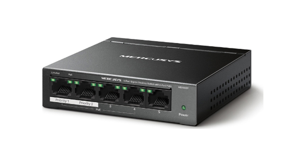 Switch TP-Link Mercusys MS105GP z boku