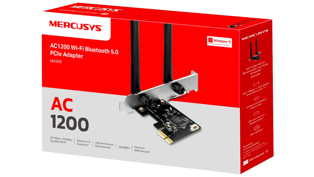 Krabice PCIe adapter Mercusys MA30E AC1200