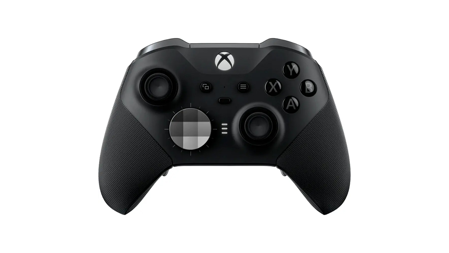 Microsoft Xbox Elite Series 2 herní ovladač na bílém pozadí ukazuje celkový design
