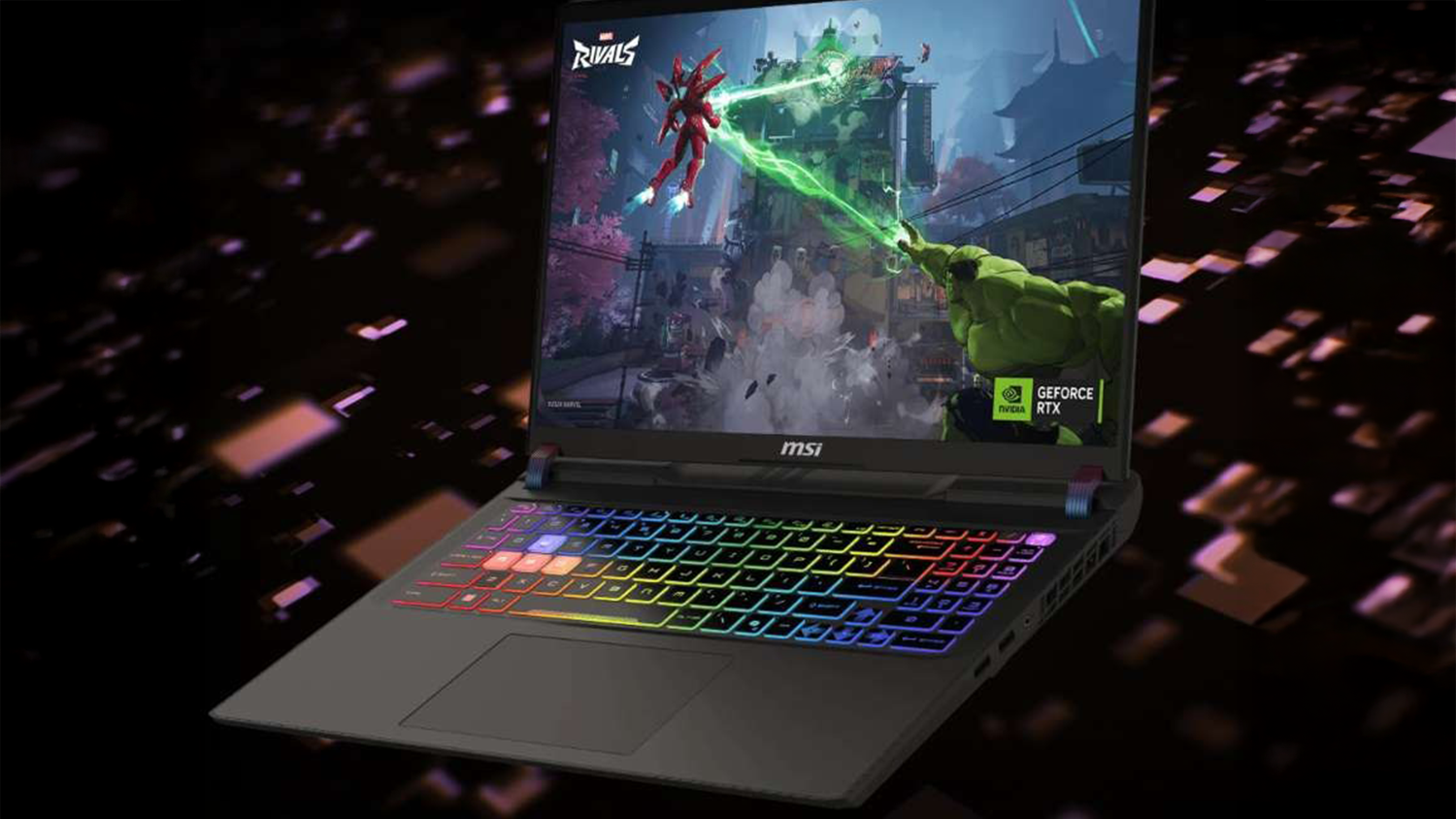 Pohled na klávesnici notebooku MSI Vector 16 HX AI A2XWHG-095CZ