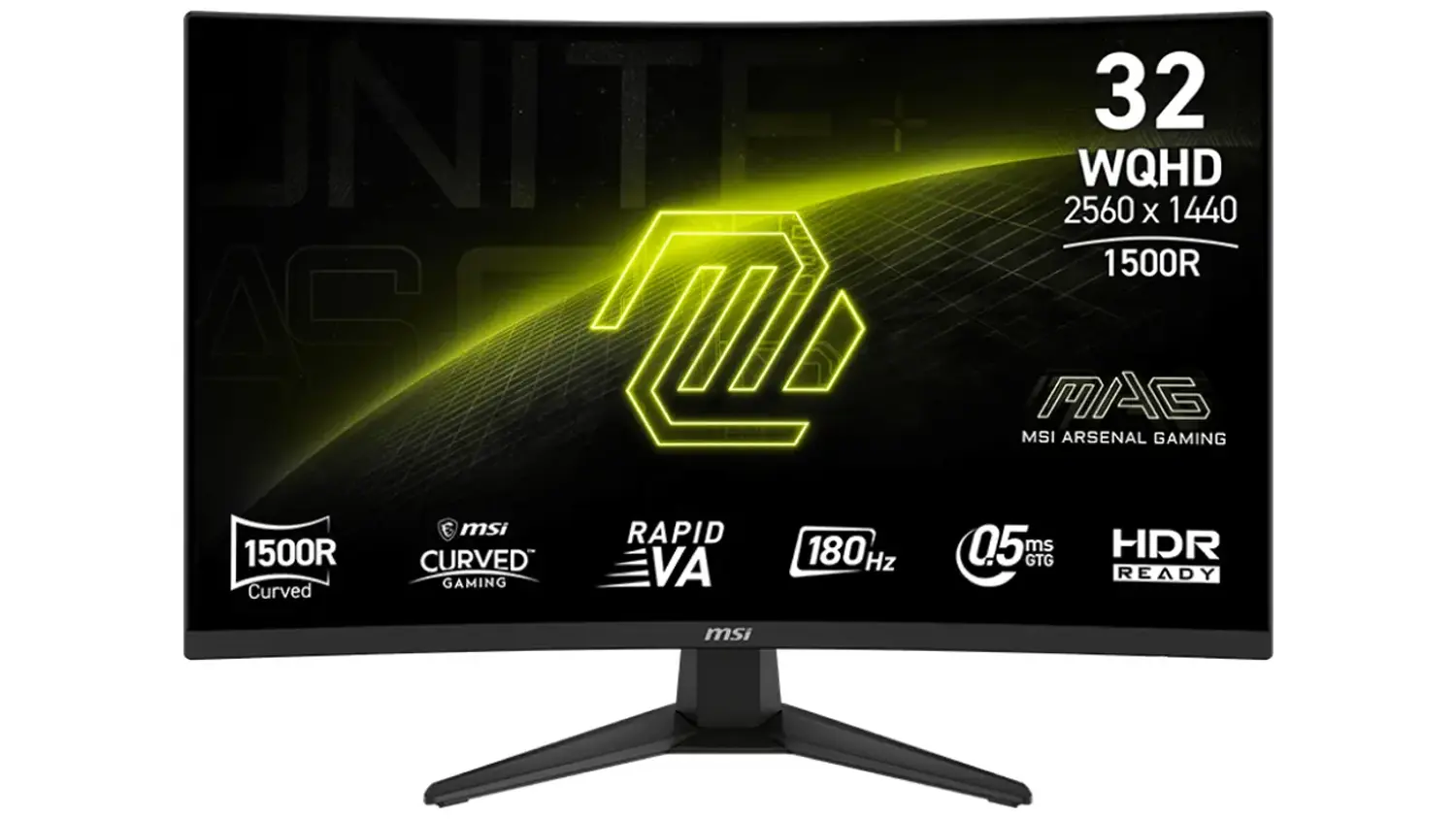 Hern&yacute; monitor MSI MAG 321CQF E18, pohľad spredu