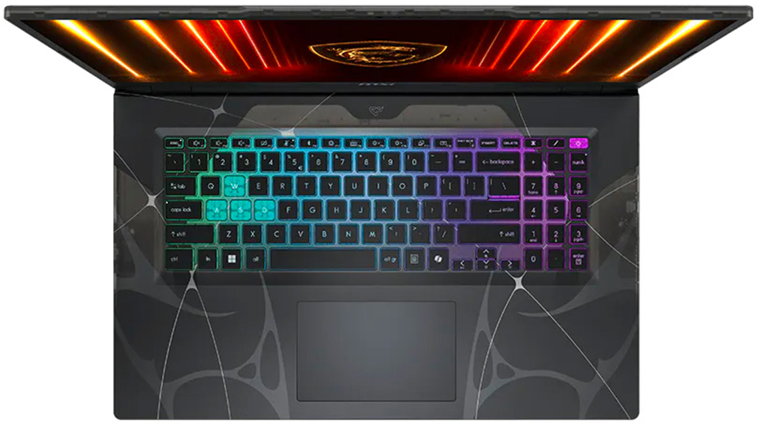 Pohled na kl&aacute;vesnici notebooku MSI Cyborg 17