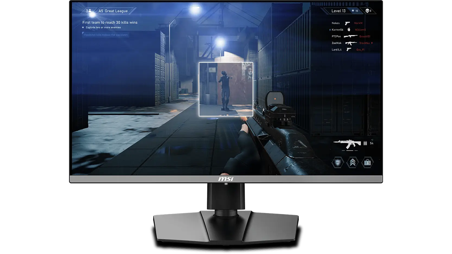 Funkce Optix Scope na monitoru MSI MAG 272QP X24
