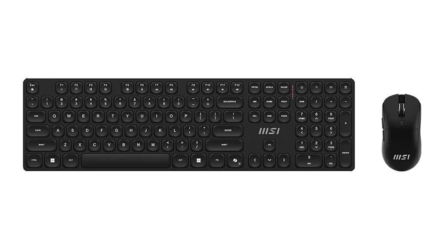 Myš a klávesnice MSI FORGE K210 Wireless černá – horní pohled