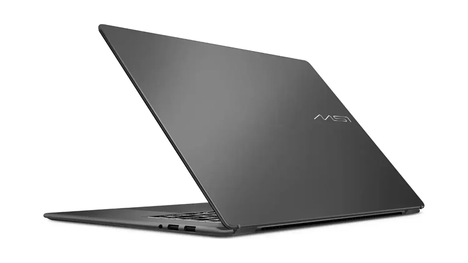 Notebook MSI Prestige – pohled na šasi s logem
