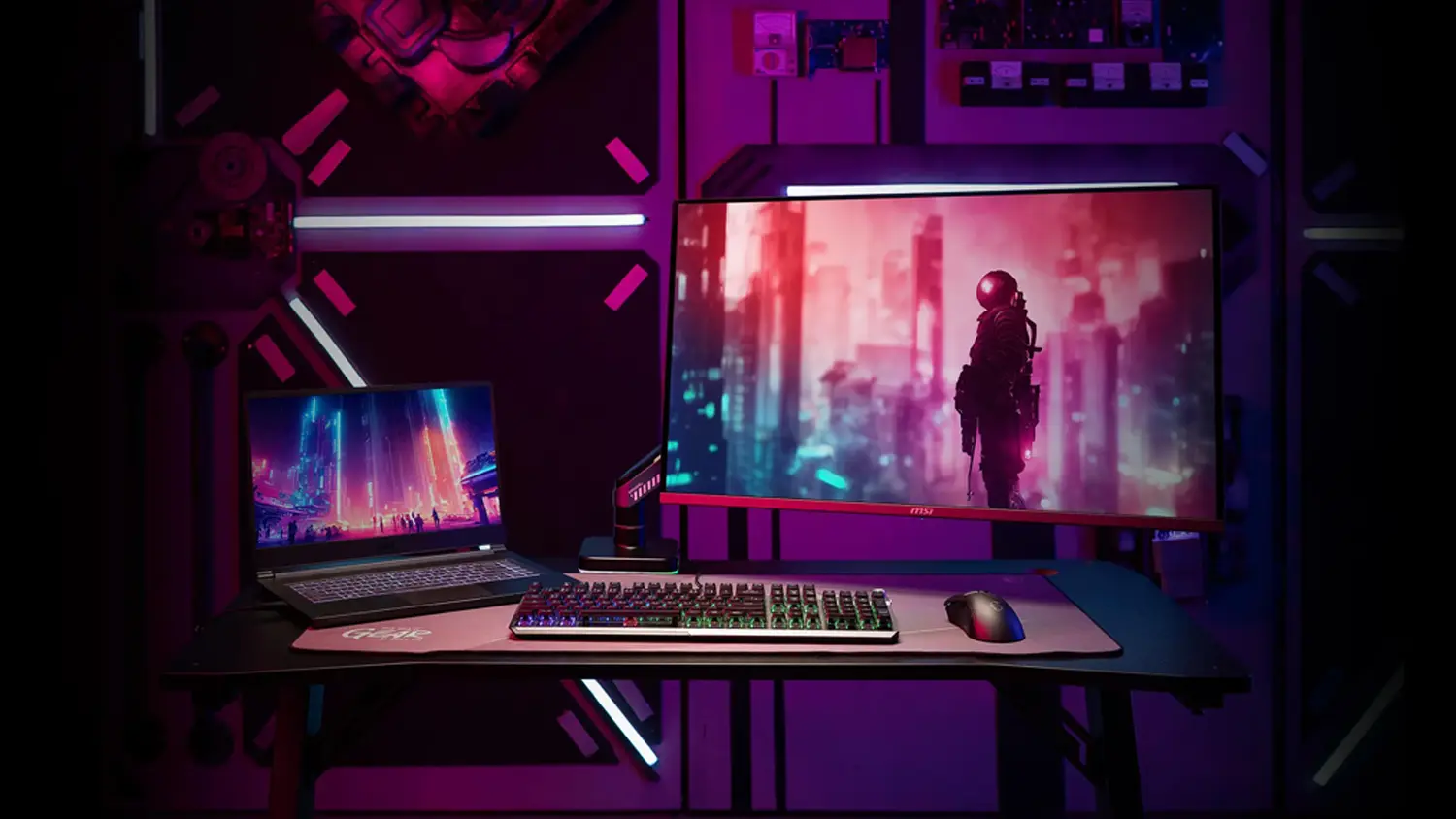 Herný setup s držiakom MSI MPG MT201RG 17–49