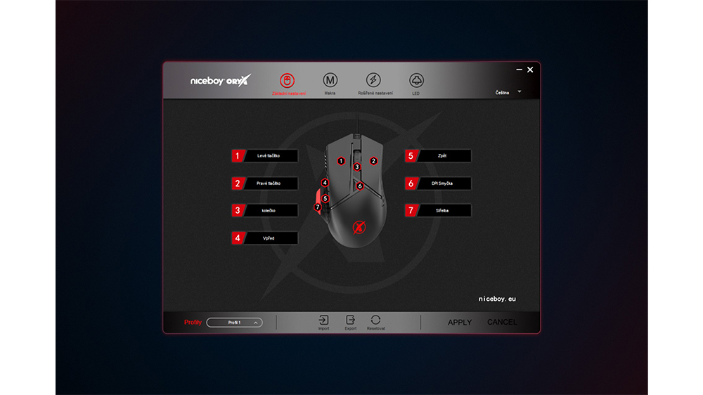 Herná myš Niceboy ORYX M410 Gravity v akcii pri hraní demonštrujúca presnosť optického snímača 12 000 DPI