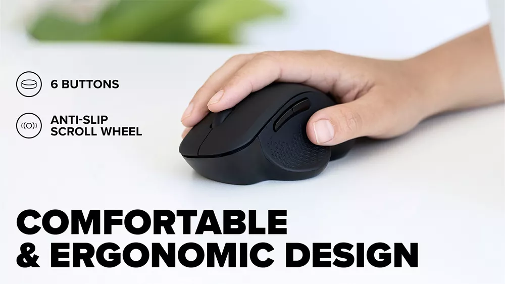 My&scaron; Niceboy OFFICE M20 Silent+ pri použ&iacute;van&iacute; ukazuj&uacute;ca prec&iacute;zne sledovanie pohybu a ergonomick&yacute; tvar pre komfortn&eacute; pr&aacute;cu