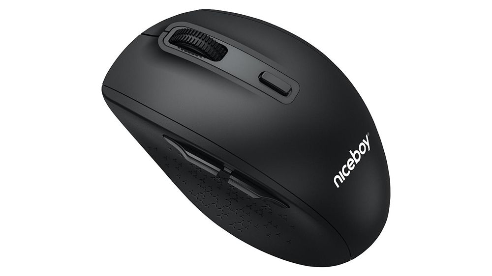 Myš Niceboy OFFICE M30 BT Wireless na bílém pozadí zobrazující elegantní ergonomický design