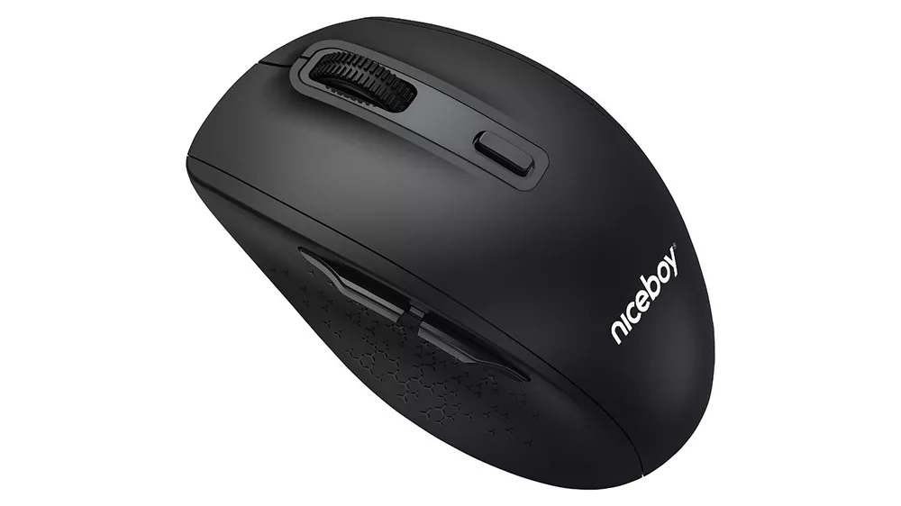My&scaron; Niceboy OFFICE M30 BT Wireless na bielom pozad&iacute; zobrazuj&uacute;ca elegantn&yacute; ergonomick&yacute; dizajn
