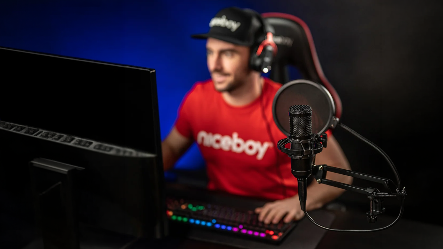Hráč s mikrofonem Niceboy VOICE Handle Black