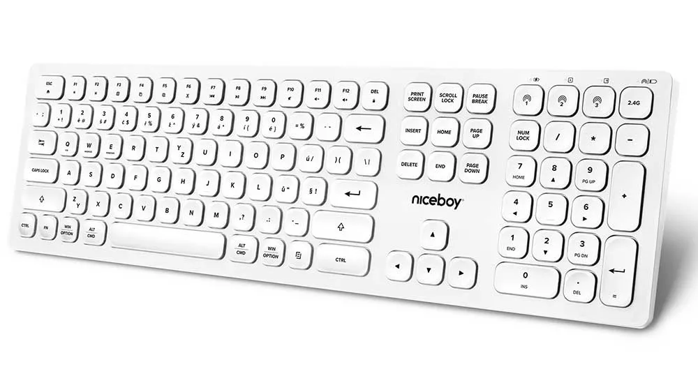 Bezdrátová klávesnice Niceboy OFFICE K30 White_01