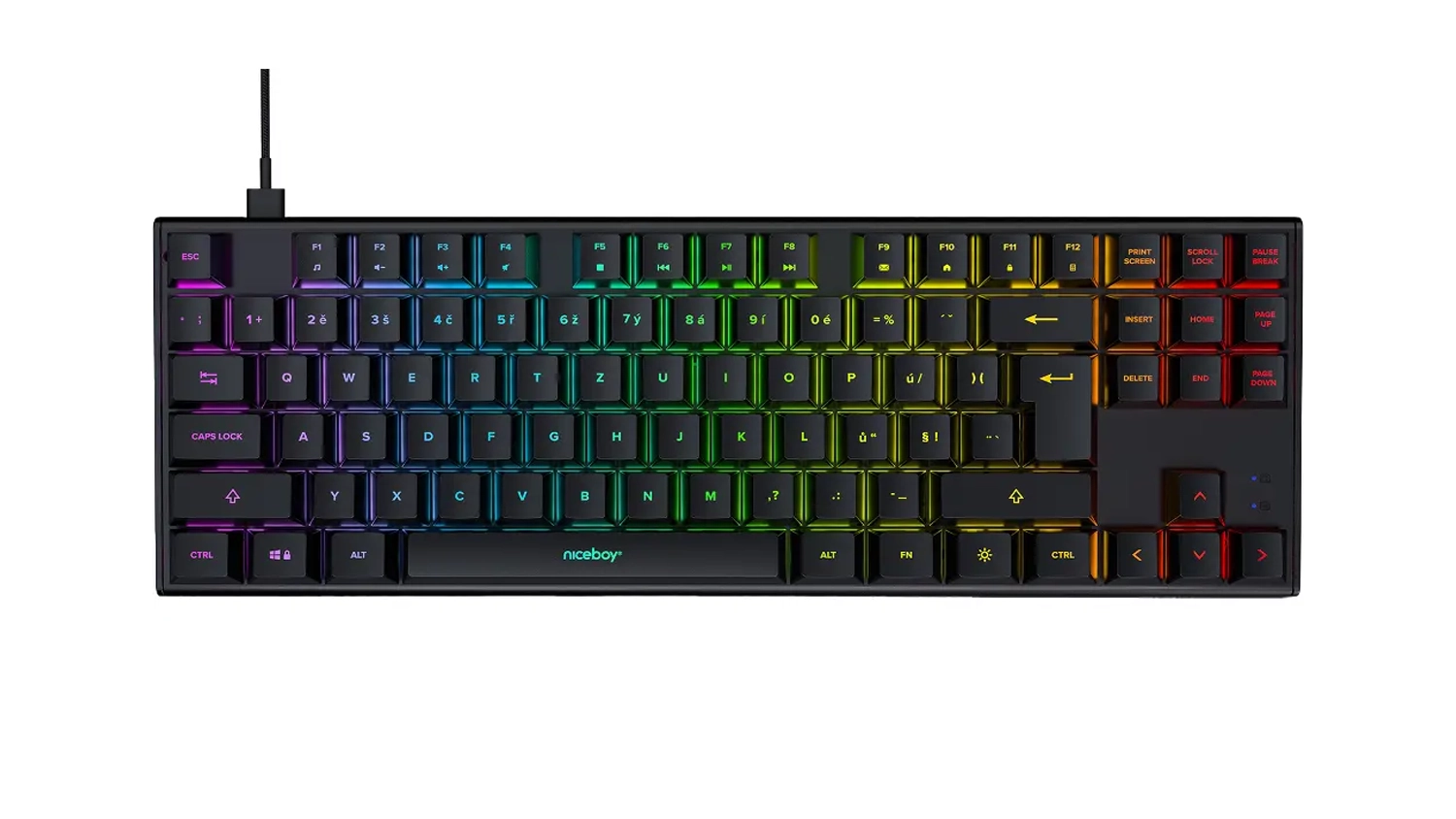 Hern&iacute; kl&aacute;vesnice Niceboy K310X čern&aacute; horn&iacute; pohled
