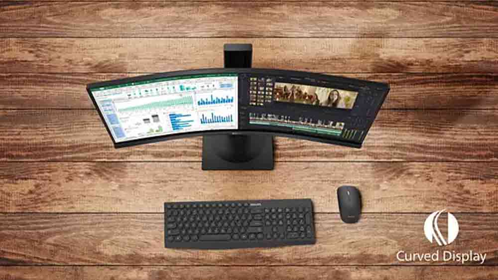 LED Monitor Philips 272E1CA na pracovním stole_02