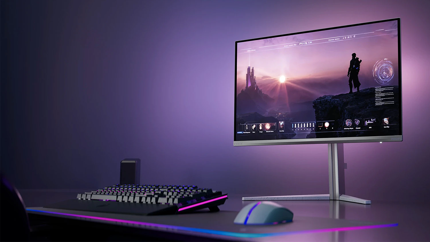 Monitor Philips Evnia 27M2N8500 na stole