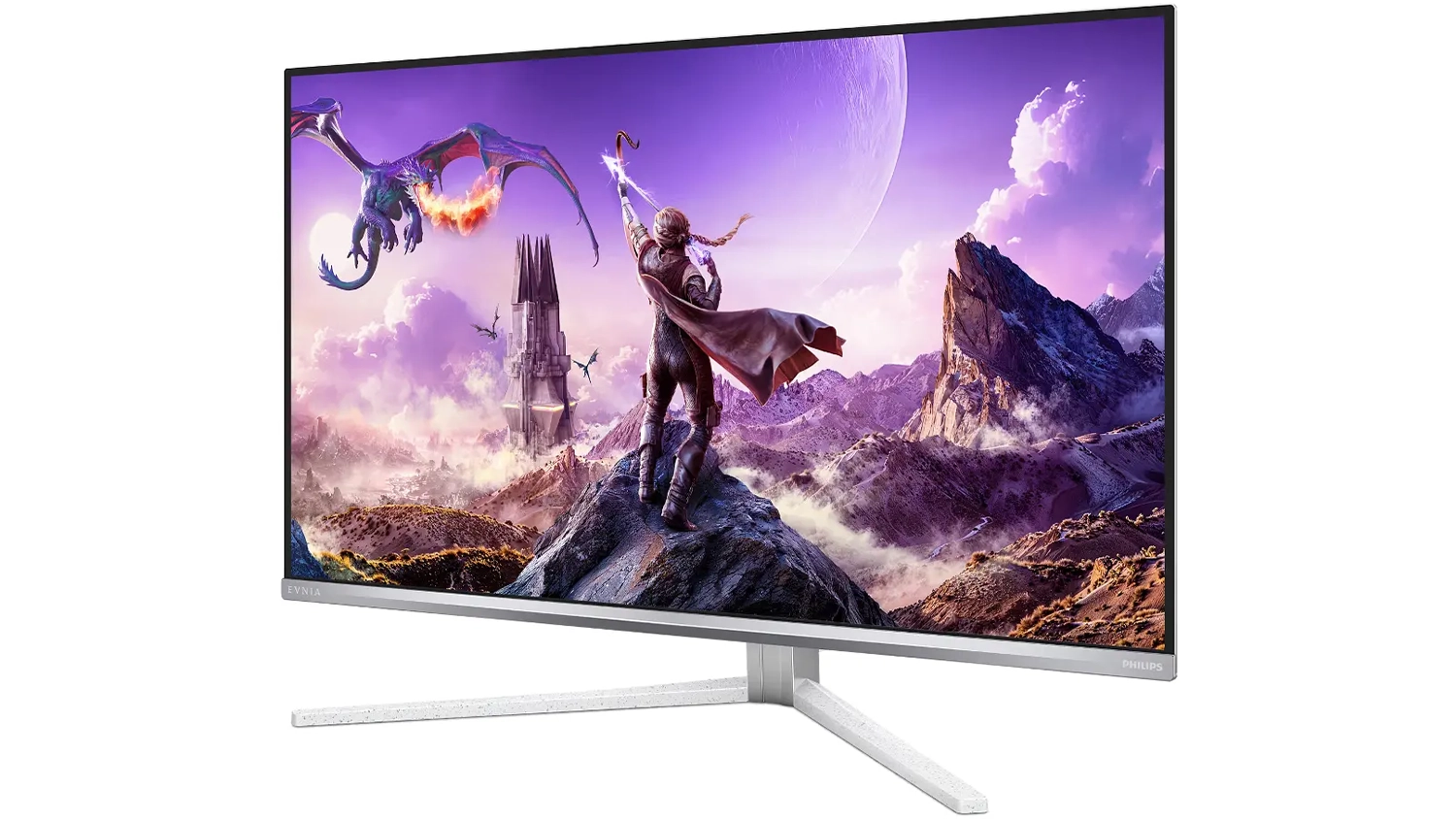 Pohled &scaron;ikmo zepředu na monitor Philips 32M2N8900P