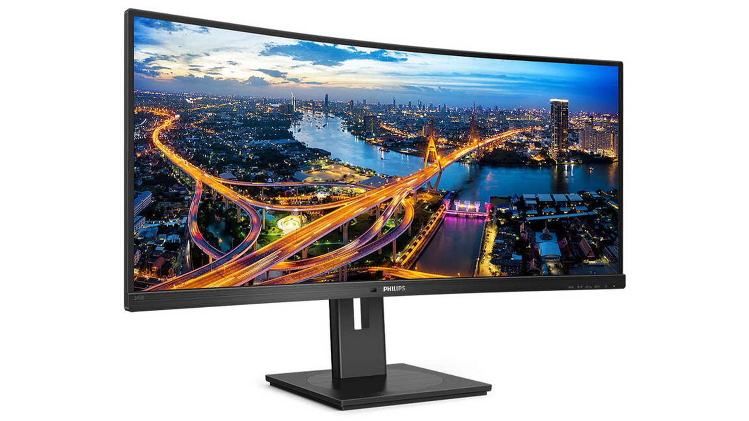 Pohled šikmo zepředu na monitor Philips