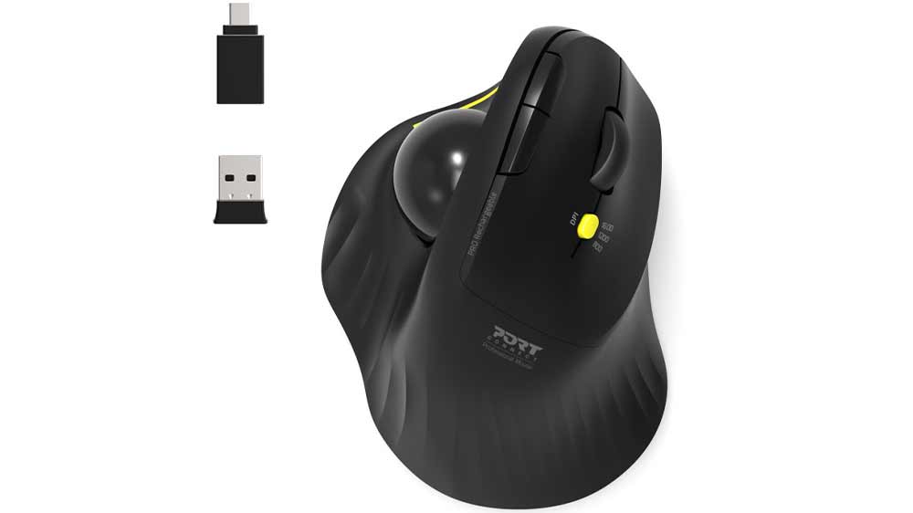 Ergonomická myš Port Designs WRL USB-A/C 900719, černá_01