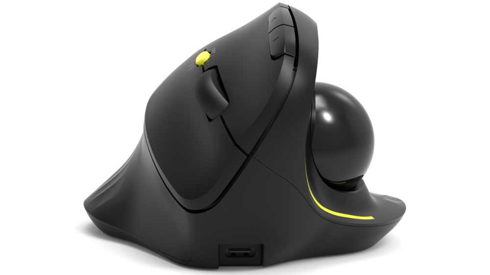 Ergonomická myš Port Designs WRL USB-A/C 900719, černá, přední pohled_04