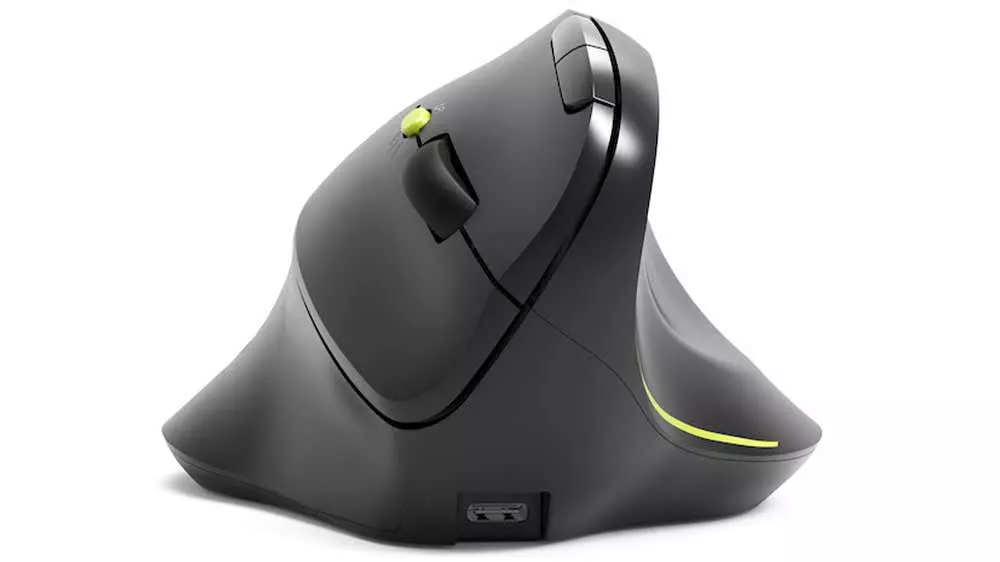 Ergonomická myš Port Connect WRL USB-A/BT 910200, čierna, pohľad zpredu_04