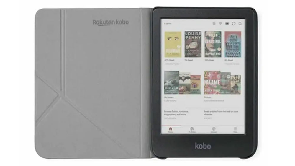 Otvorený kryt Kobo Clara Colour/BW SleepCover Cobalt Pink na čítačke kníh_02