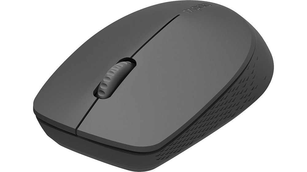 PC myš Rapoo M100 Silent Multi-mode Wireless na bílém pozadí ukazující ergonomický tvar a kompaktní design