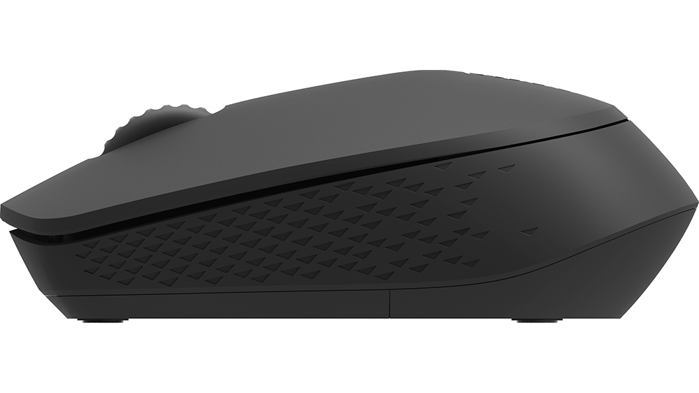 PC myš Rapoo M100 Silent Multi-mode Wireless propojená s notebookem, tabletem a telefonem ukazující možnosti připojení
