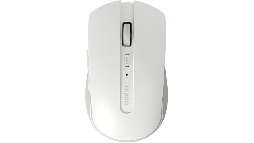 Myš Rapoo 7200M Multi-mode Wireless Optical white na bílém pozadí zobrazující celkový design a ergonomický tvar
