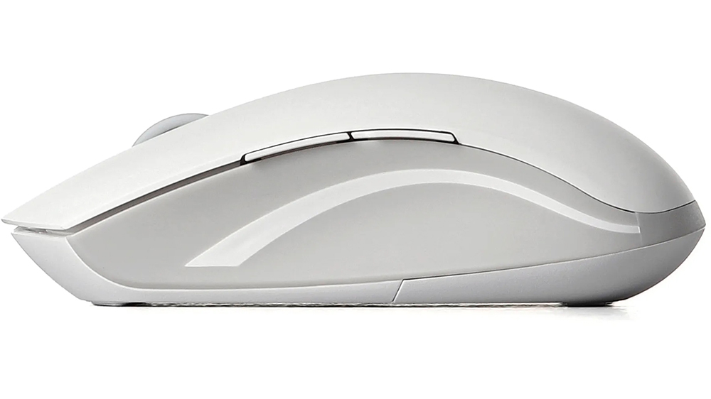 Myš Rapoo 7200M Multi-mode Wireless Optical white s přehledem programovatelných tlačítek a možností přepínání mezi zařízeními
