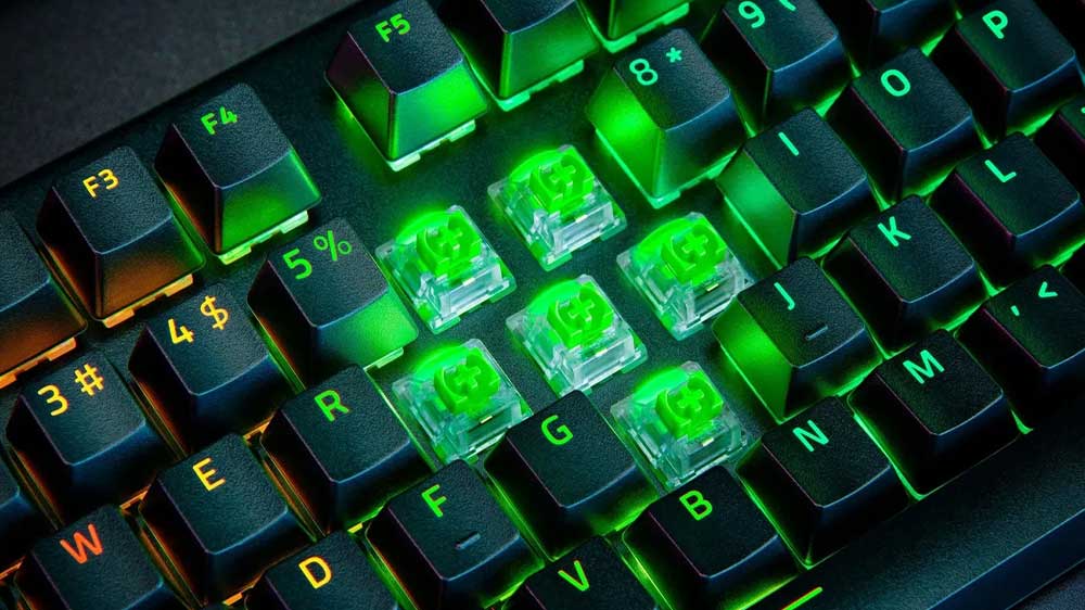Herní klávesnice Razer BlackWidow V4 Green Switch (rozložení USA) – Podsvícená klávesnice u počítače _02