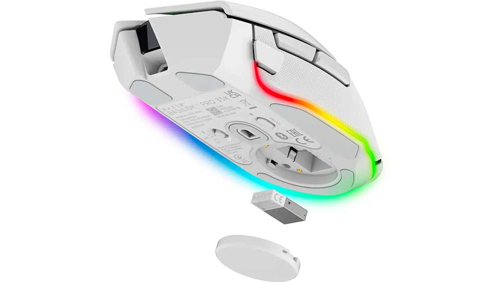 Herní bezdrátová myš Razer Basilisk V3 Pro 35K pohled zespodu_03