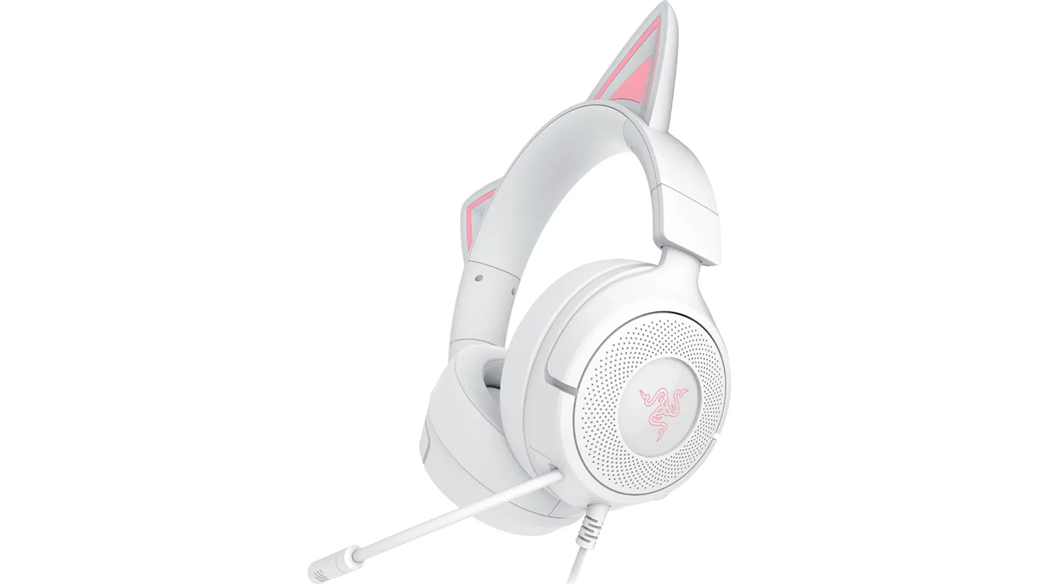 Hern&eacute; sl&uacute;chadl&aacute; Razer Kraken Kitty V3 X White bočn&yacute; pohľad