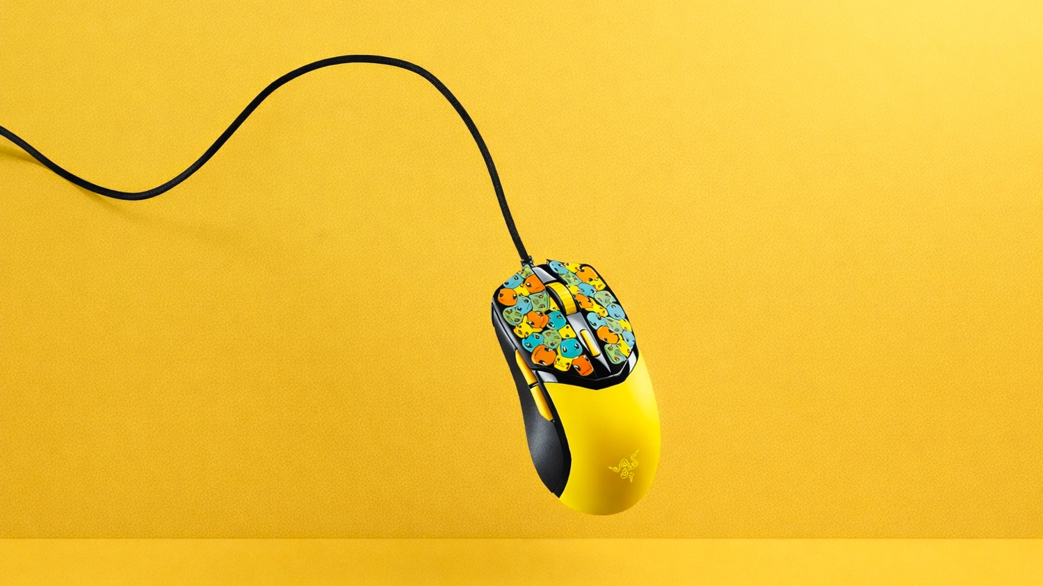 Herní myš Razer Cobra Pokémon Kanto Starters Ed. na fialovém pozadí /žlutém pozadí
