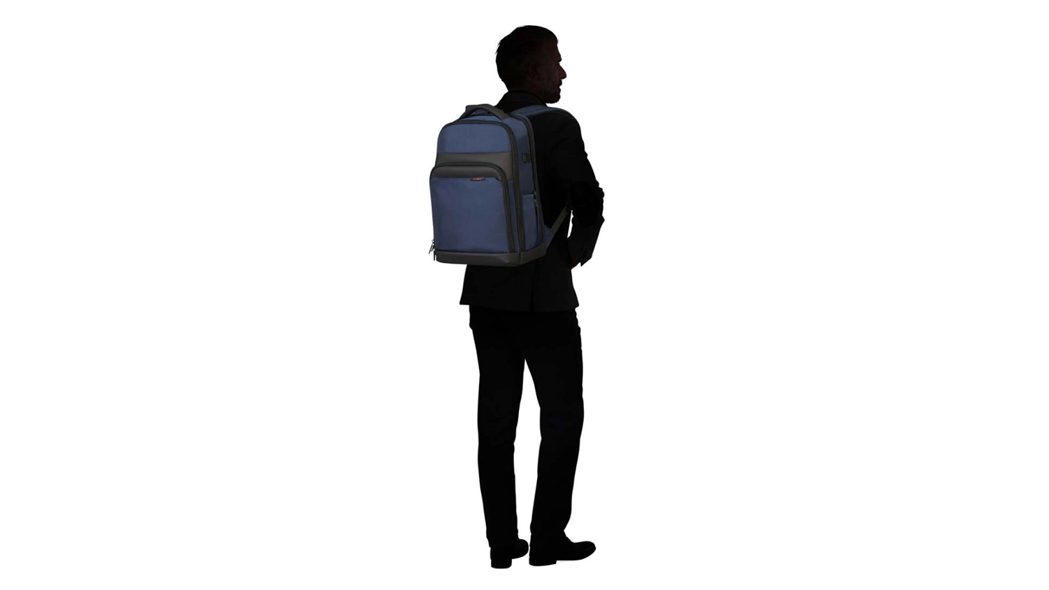 Osoba stojí zozadu s batohom Samsonite MYSIGHT