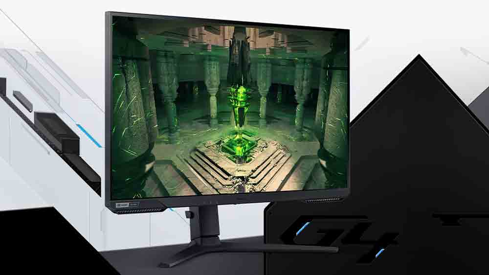 LED Monitor 27 palců Samsung Odyssey G40B na hern&iacute;m stole_02