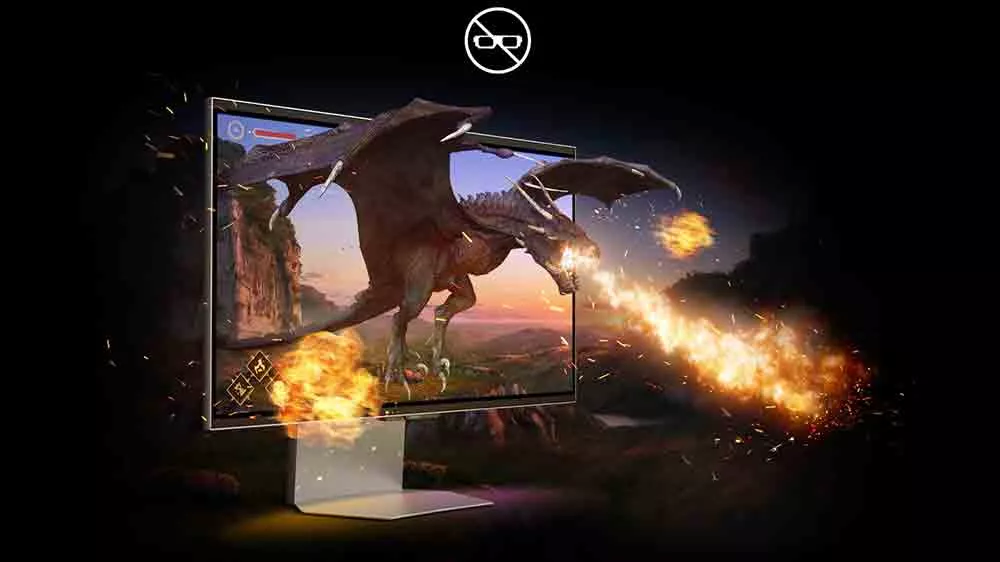 Drak vystupujúci z monitora Samsung Odyssey 3D_02