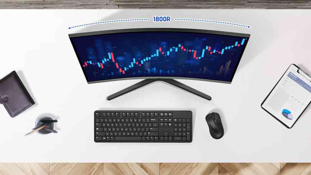 Psací stůl se zakřiveným monitorem a příslušenstvím_02