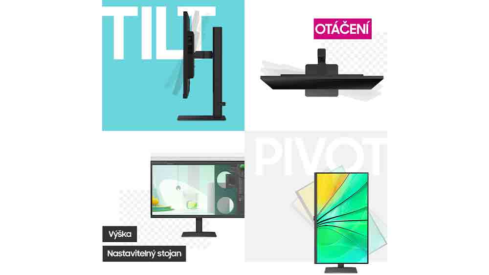 Možnosti manipulácie s monitorom Samsung Viewfinity S6_04