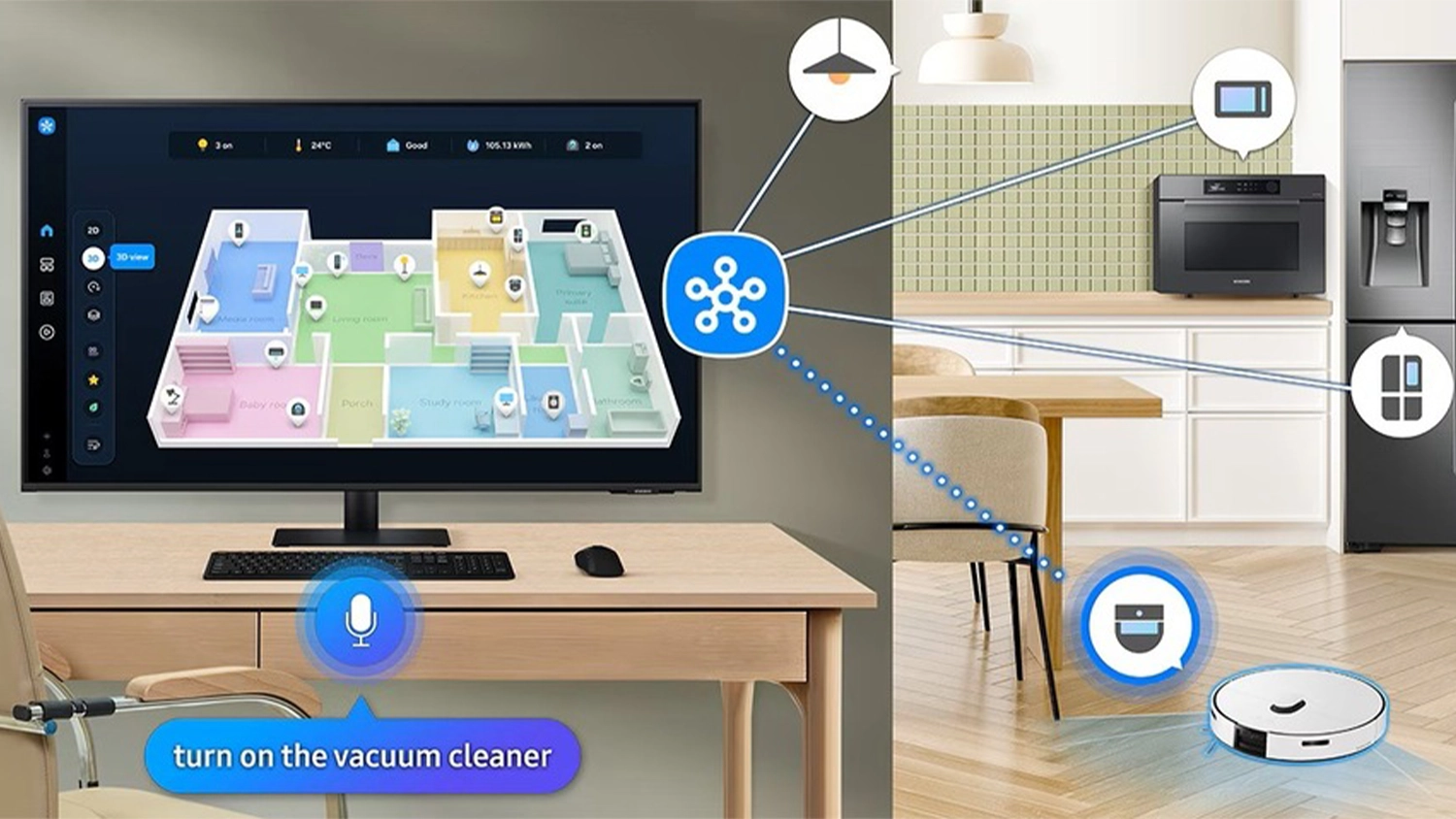 Monitor Samsung jako centrum pro chytrou dom&aacute;cnost