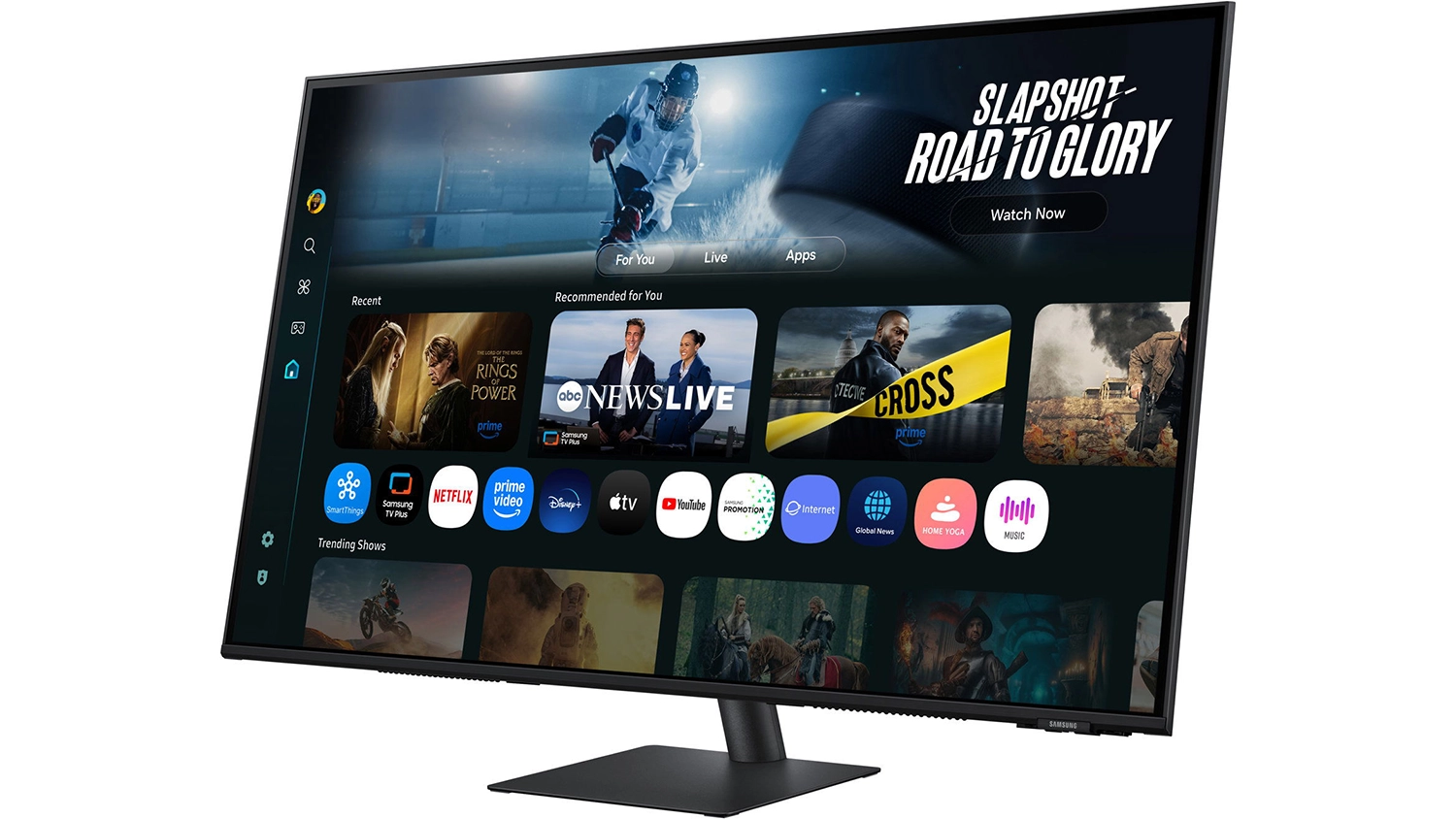 Pohled &scaron;ikmo zepředu na monitor Samsung