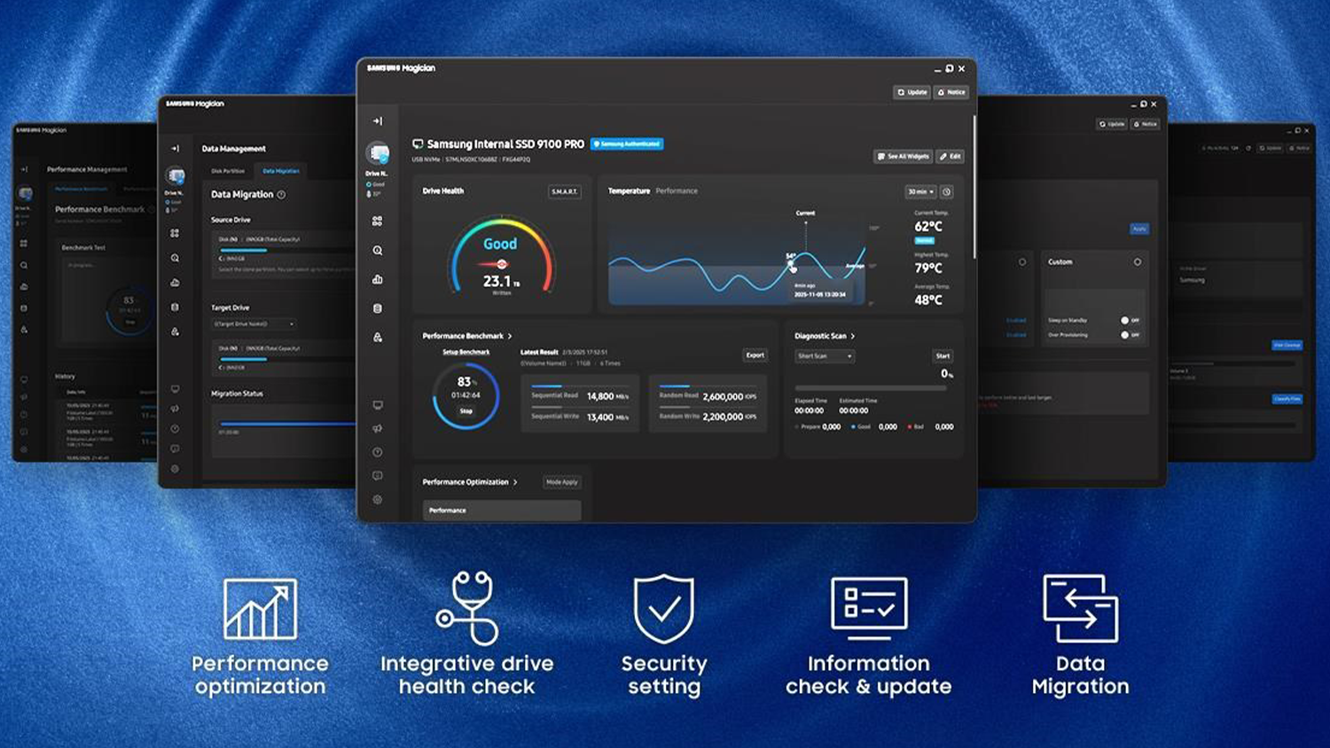 Uk&aacute;zka softwaru Samsung pro spr&aacute;vu disku