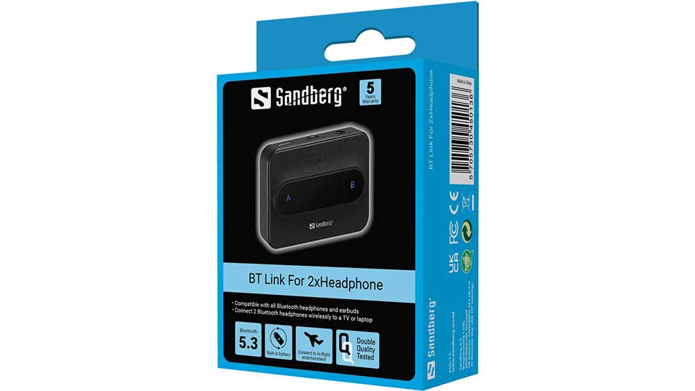 Bluetooth adaptér SANDBERG BT Audio Link for 2 HS – obal_03